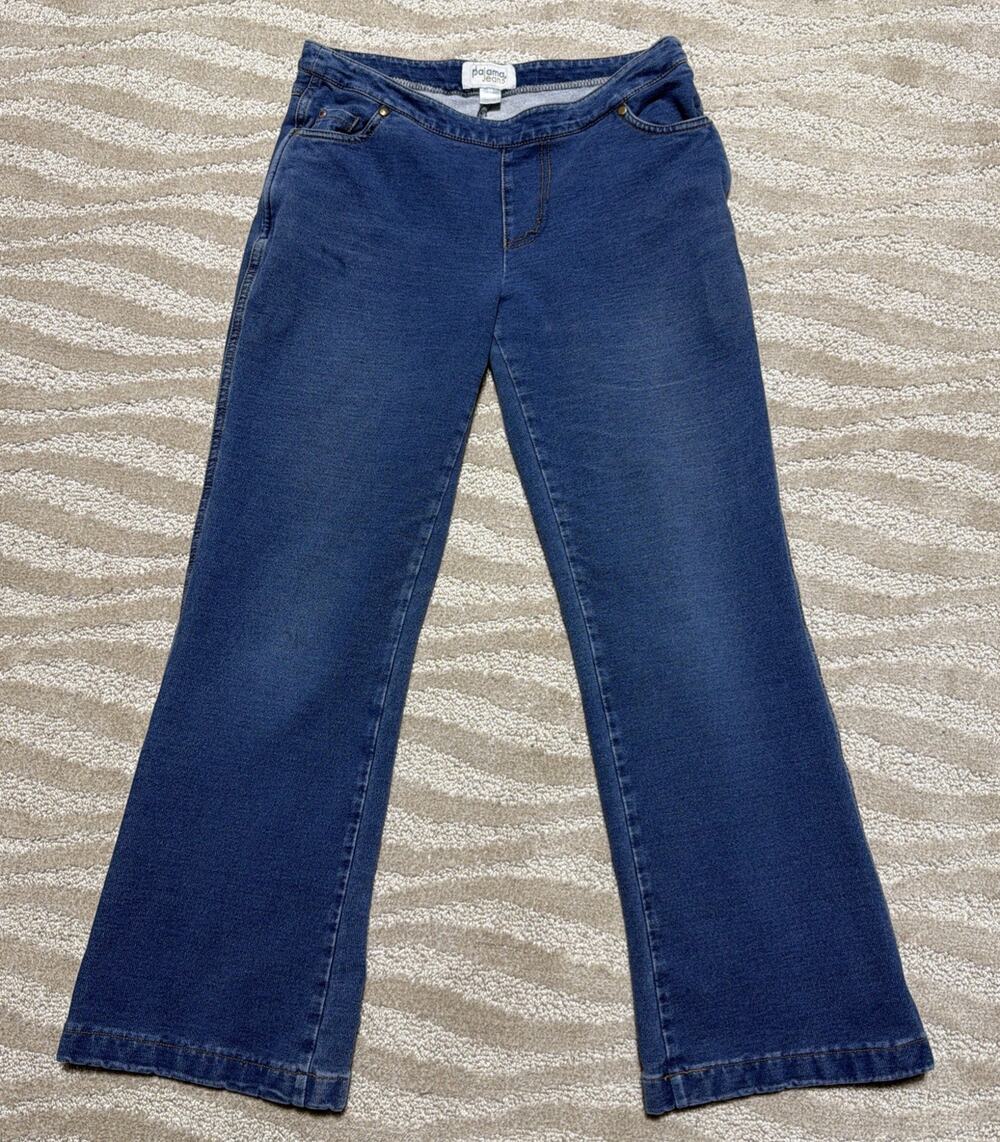 PAJAMA JEANS WOMEN'S PULL-ON BOOT LEG BLUE JEANS STRETCHY 30x27